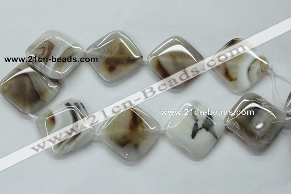 CAA526 15.5 inches 35*35mm diamond madagascar agate beads