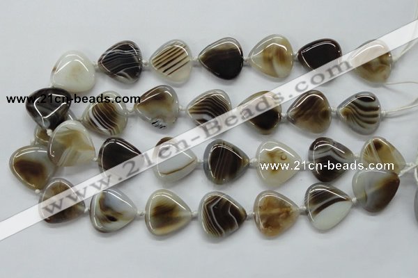 CAA527 15.5 inches 25*25mm triangle madagascar agate beads