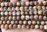 CAA5272 15.5 inches 8mm round natural red crazy lace agate beads