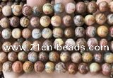 CAA5273 15.5 inches 10mm round natural red crazy lace agate beads