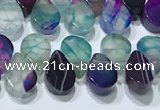 CAA5313 Top drilled 6*8mm flat teardrop line agate beads