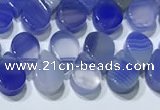 CAA5318 Top drilled 6*8mm flat teardrop line agate beads