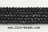 CAA5338 15.5 inches 8mm faceted round black onyx beads wholesale