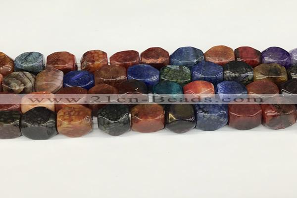 CAA5381 15.5 inches 10*12mm - 11*16mm faceted nuggets agate beads