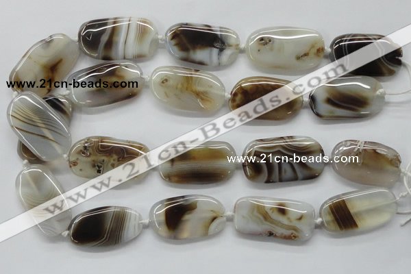 CAA539 15.5 inches 20*40mm freeform madagascar agate beads