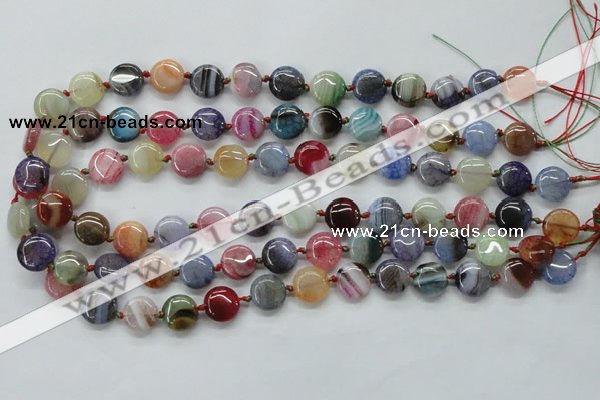 CAA541 15.5 inches 12mm flat round dyed madagascar agate beads