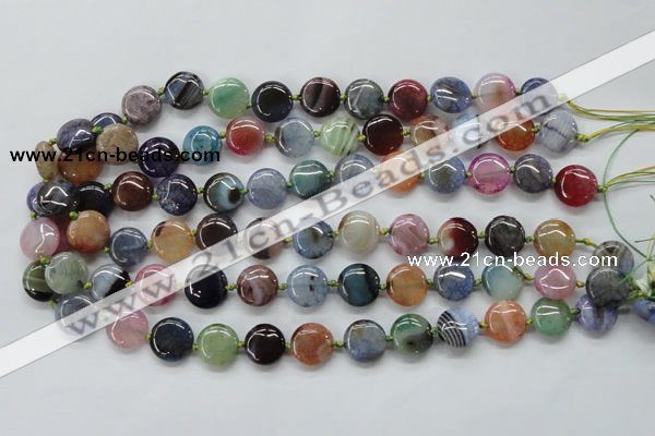 CAA542 15.5 inches 14mm flat round dyed madagascar agate beads