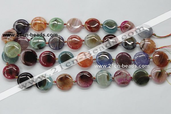 CAA543 15.5 inches 20mm flat round dyed madagascar agate beads