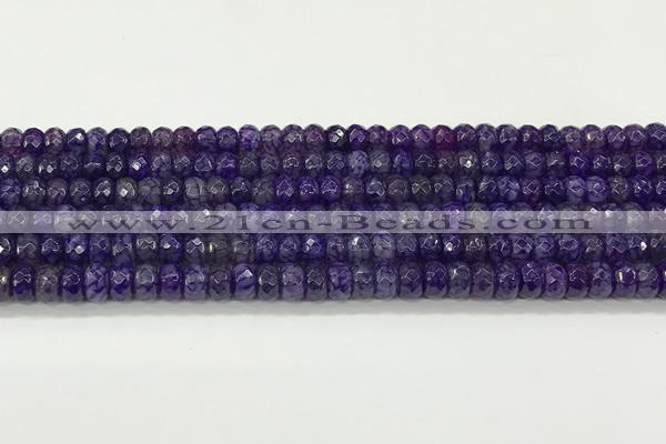 CAA5436 15.5 inches 6*8mm faceted rondelle agate gemstone beads