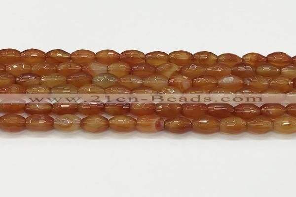 CAA5457 15.5 inches 8*12mm faceted rice agate beads