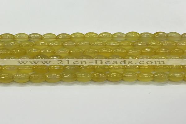 CAA5469 15.5 inches 8*12mm faceted rice agate beads