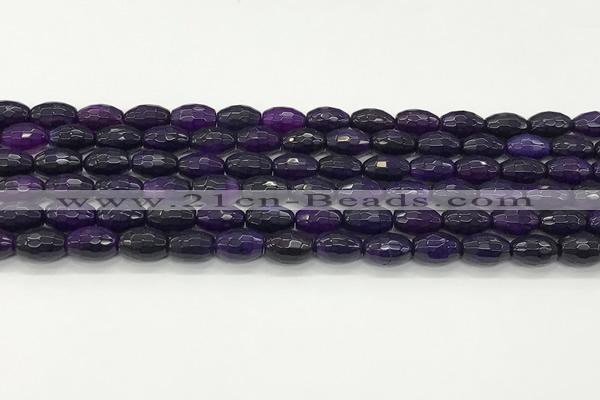 CAA5477 15.5 inches 8*12mm faceted rice agate beads