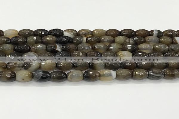 CAA5478 15.5 inches 8*12mm faceted rice agate beads