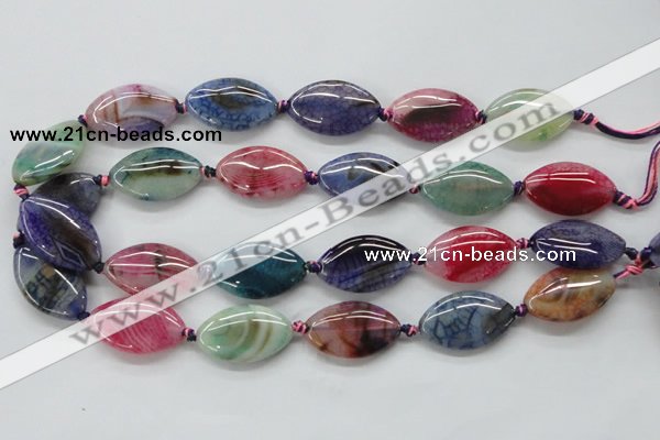 CAA548 15.5 inches 18*30mm marquise dyed madagascar agate beads