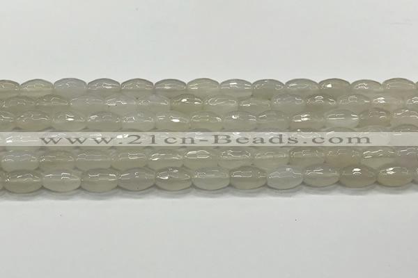 CAA5480 15.5 inches 8*12mm faceted rice agate beads