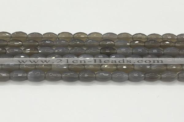 CAA5482 15.5 inches 8*12mm faceted rice agate beads