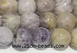 CAA5486 15 inches 6mm round purple flower stone beads