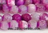 CAA5502 15 inches 6mm faceted round fire crackle agate beads