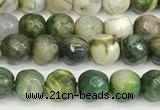 CAA5505 15 inches 6mm faceted round fire crackle agate beads