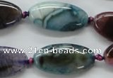 CAA551 15.5 inches 15*30mm oval dyed madagascar agate beads