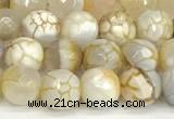 CAA5514 15 inches 8mm faceted round fire crackle agate beads