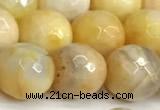 CAA5543 15 inches 12mm faceted round fire crackle agate beads