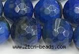 CAA5547 15 inches 12mm faceted round fire crackle agate beads