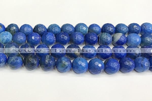 CAA5547 15 inches 12mm faceted round fire crackle agate beads