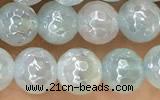 CAA5554 15 inches 6mm faceted round AB-color banded agate beads