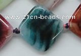 CAA556 15.5 inches 25*25mm diamond dyed madagascar agate beads