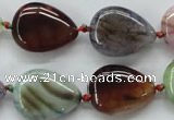 CAA557 15.5 inches 15*20mm flat teardrop dyed madagascar agate beads