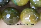 CAA5576 15 inches 10mm faceted round AB-color banded agate beads