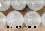 CAA5626 15 inches 8mm faceted round AB-color white agate beads