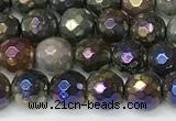 CAA5690 15 inches 6mm faceted round AB-color Indian agate beads