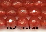 CAA5740 15 inches 6mm faceted round red agate beads