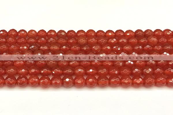 CAA5740 15 inches 6mm faceted round red agate beads