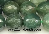 CAA5747 15 inches 10mm faceted round moss agate beads