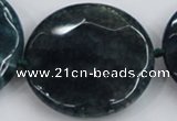 CAA575 15.5 inches 45mm faceted flat round dragon veins agate beads