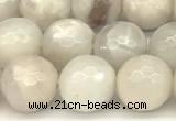 CAA5766 15 inches 8mm faceted round white crazy lace agate beads