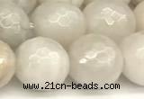 CAA5768 15 inches 12mm faceted round white crazy lace agate beads