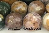 CAA5776 15 inches 8mm faceted round ocean agate beads