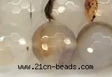 CAA5782 15 inches 10mm faceted round montana agate beads
