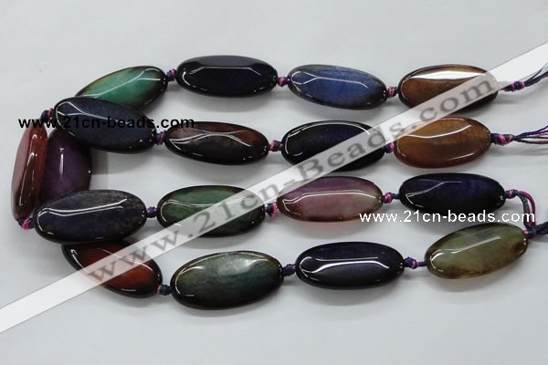 CAA580 15.5 inches 20*40mm faceted oval dragon veins agate beads