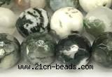 CAA5801 15 inches 8mm faceted round tree agate beads