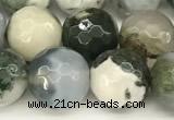 CAA5802 15 inches 10mm faceted round tree agate beads