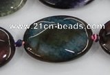 CAA581 15.5 inches 25*35mm faceted oval dragon veins agate beads