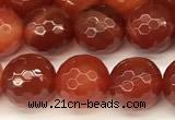 CAA5836 15 inches 8mm faceted round banded agate beads