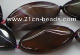 CAA584 15.5 inches 19*38mm faceted marquise dragon veins agate beads