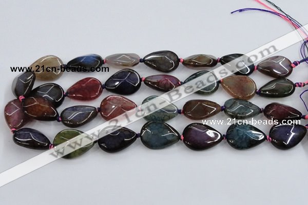 CAA586 15.5 inches 18*25mm faceted teardrop dragon veins agate beads