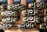 CAA5865 14*38mm - 16*43mm rice tibetan agate dzi beads